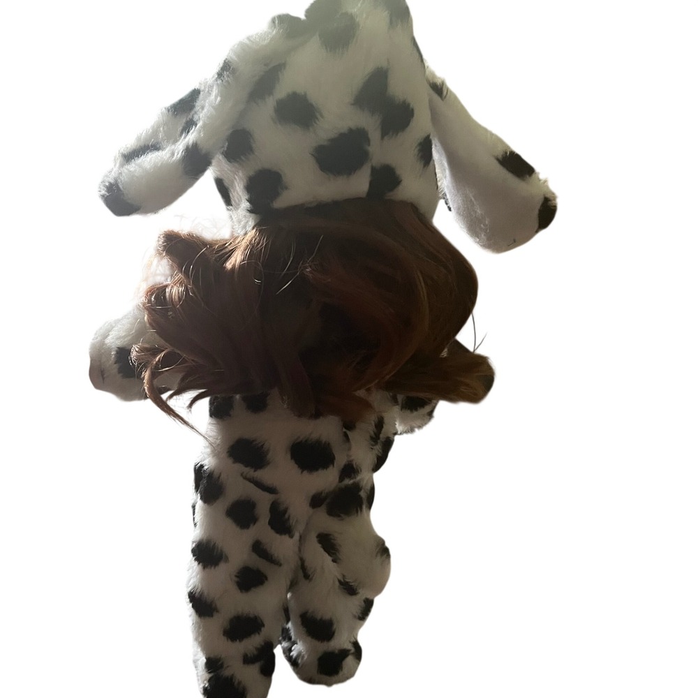 Dalmatian Puppy Faux Fur Costume Set for 18 Inch Dolls White Black Spotted 3pc - Picture 3 of 6